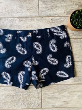 Boden Navy Paisley Shorts